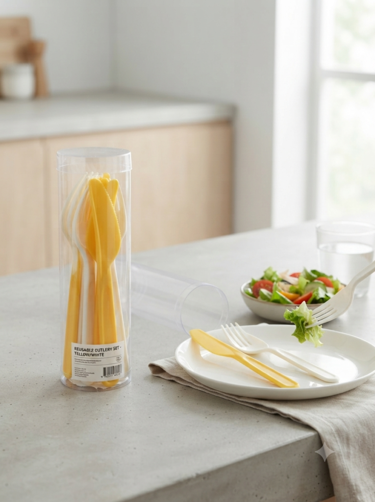 Tubo De Cubiertos Plastico