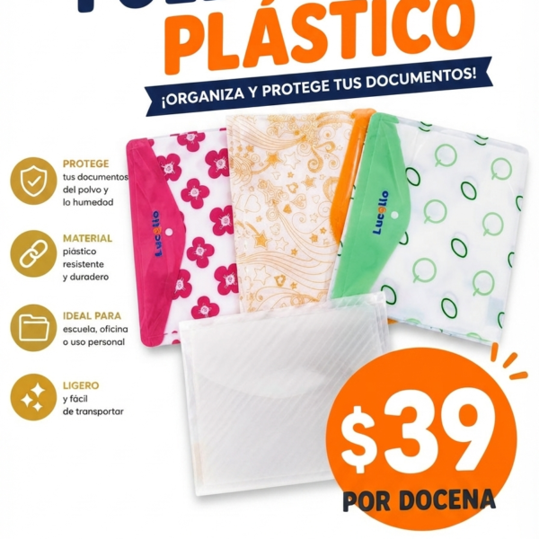 DOCENA FOLDER PLASTICO