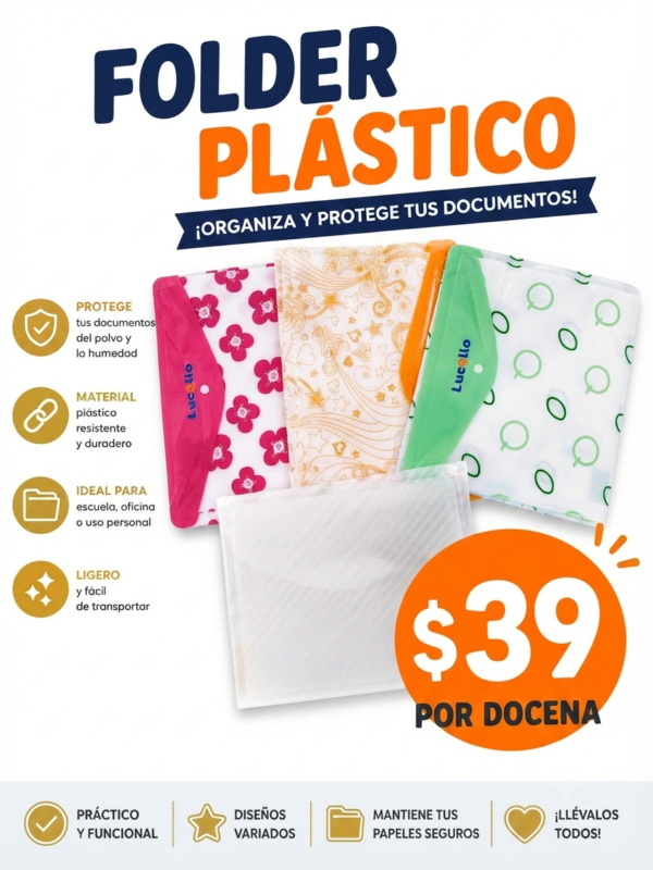 DOCENA FOLDER PLASTICO