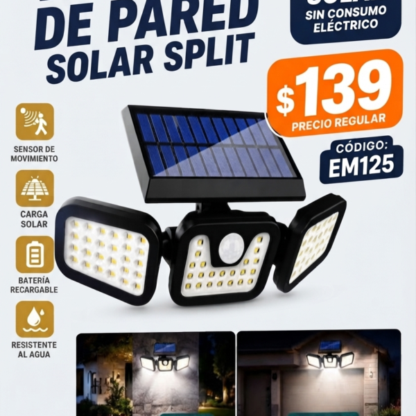 Em125 Lampara De Pared Solar Split