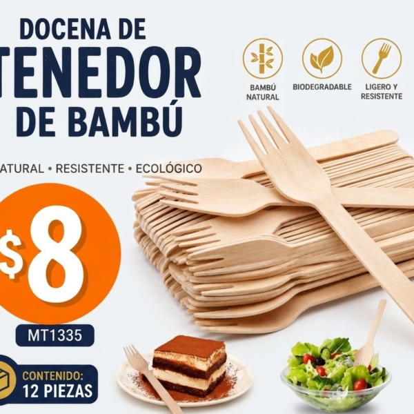DOCENA TENEDOR BAMBU