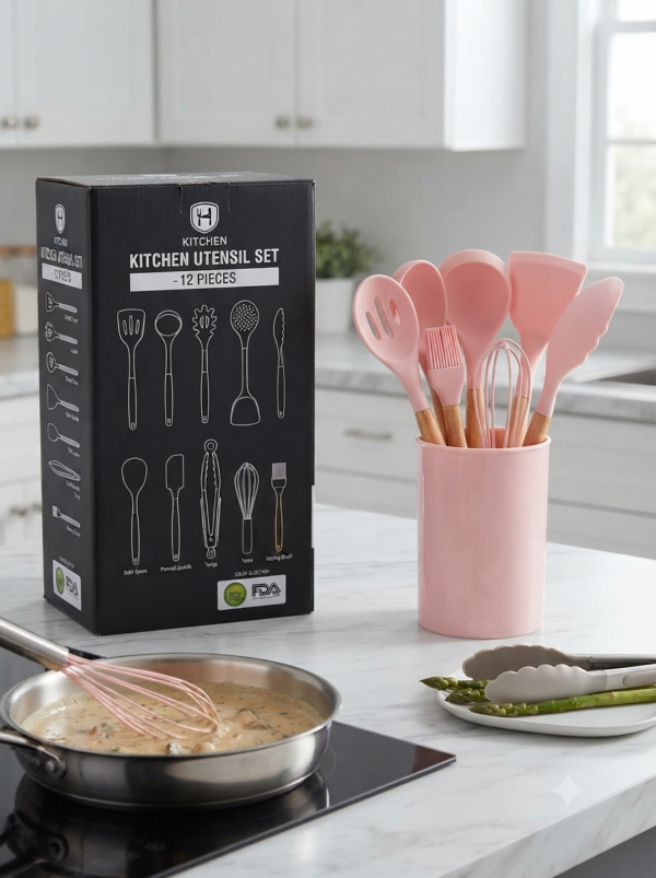 12 Pz UTENCILIOS SILICONA