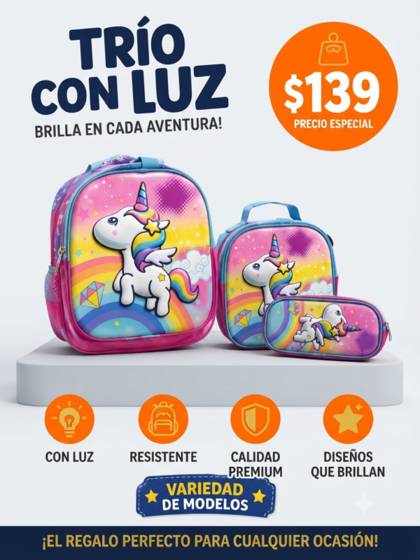 MOCHILA ESCOLAR TRIO