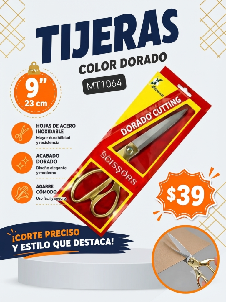 TIJERA DORADA MT1064