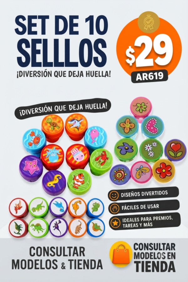 SET DE 10 SELLOS AR619