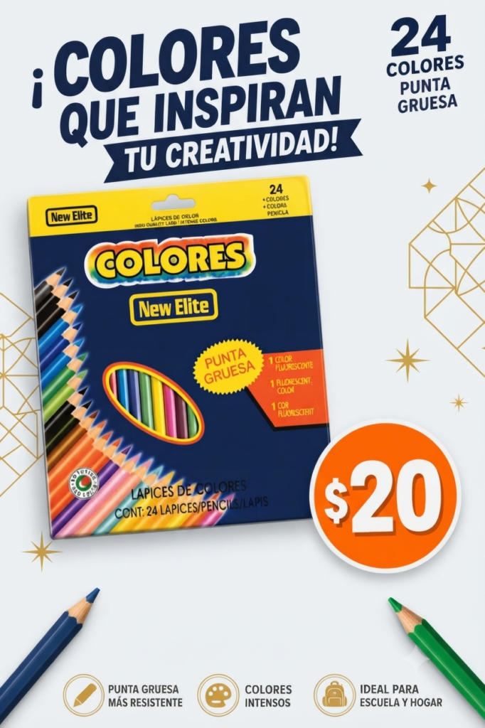 24 LAPICES COLORES NEW ELITE