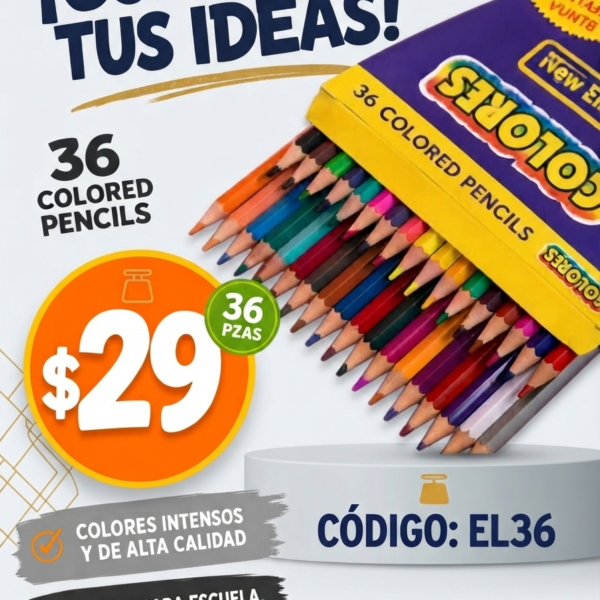 36 LAPICES COLORES NEW ELITE