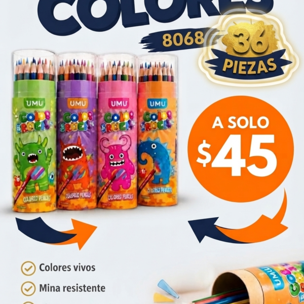 36 LAPICES COLOR BOTE