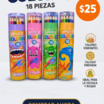18 LAPICES COLORES BOTE
